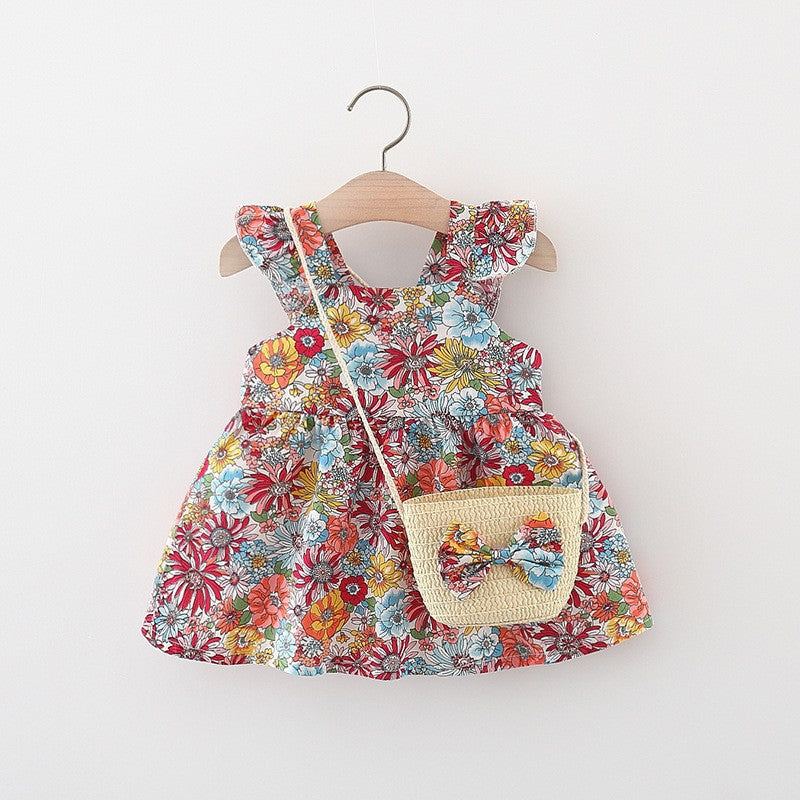 Adorable Flounced Sleeve Dress with Matching Bag by Ju Ju Jam