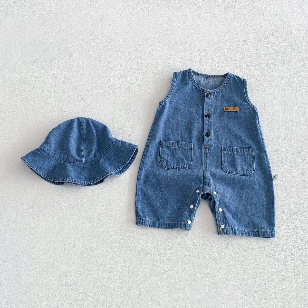 Picnic Perfect Unisex Baby Boys Girls Denim Set with Hat