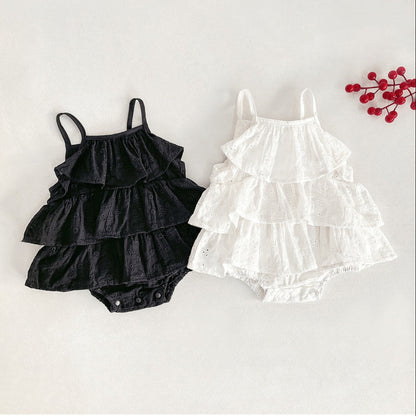 Romper-style dress for girls in breathable cotton – Ju Ju Jam Riley

