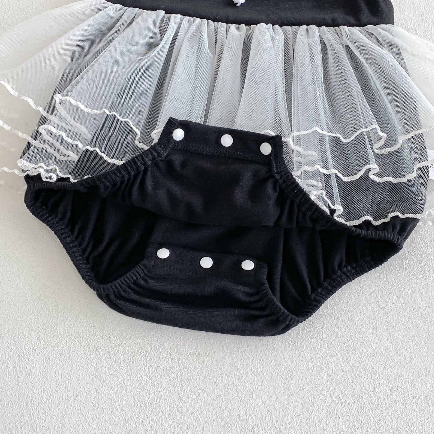 Alina Baby Girls Black Twirl Romper Dress