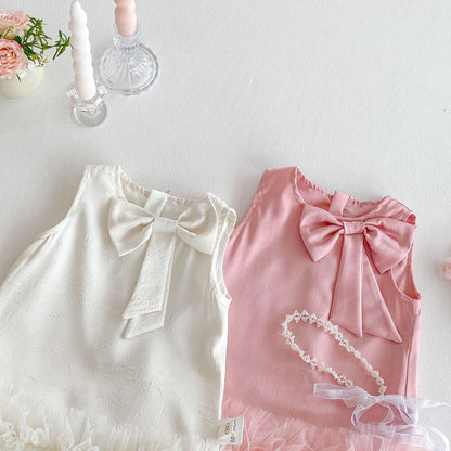 Grace Bow Girls Frill Party Dress