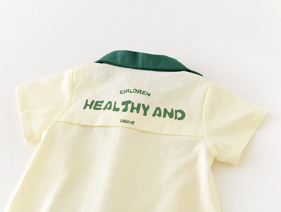 Aiden Dino Baby Boys Romper with Sling Bag