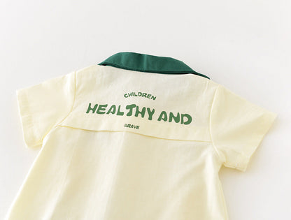 Aiden Dino Baby Boys Romper with Sling Bag