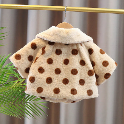 Polka Dot Baby Girls Cozy Coat