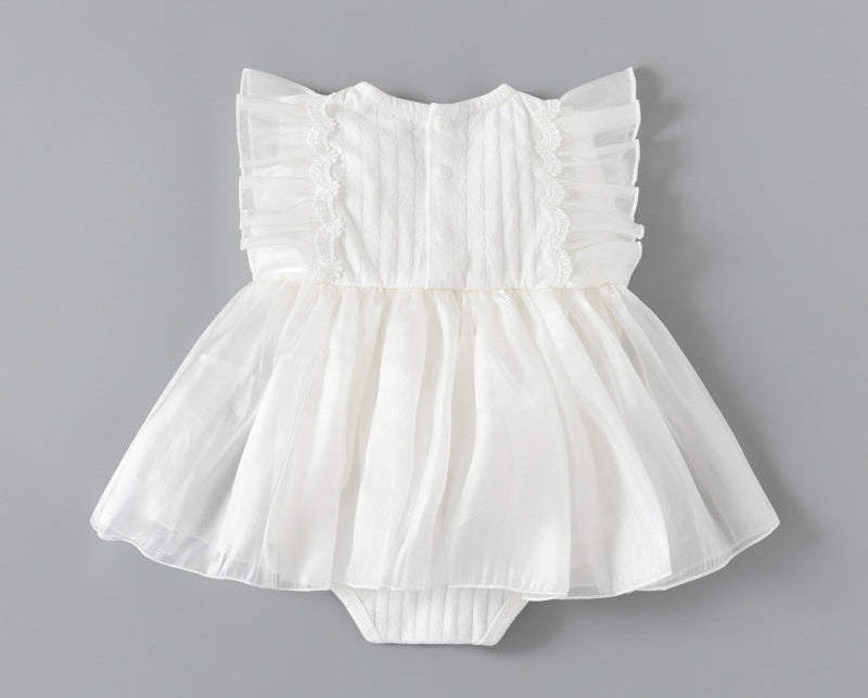 Elegant Bloom Baby Girls Romper Dress Set