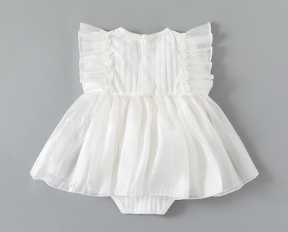Elegant Bloom Baby Girls Romper Dress Set