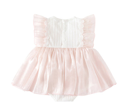 Elegant Bloom Baby Girls Romper Dress Set