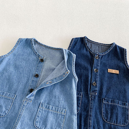 Picnic Perfect Unisex Baby Boys Girls Denim Set with Hat
