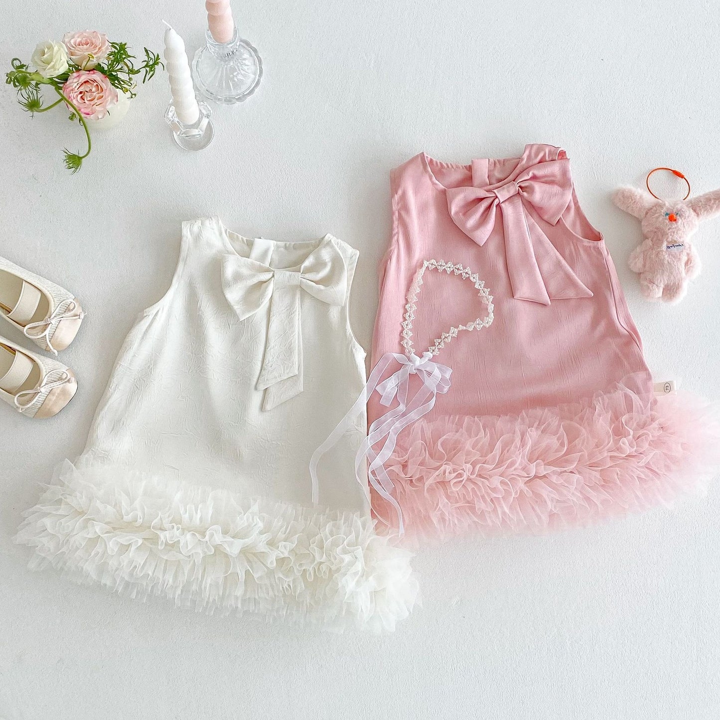 Grace Bow Girls Frill Party Dress
