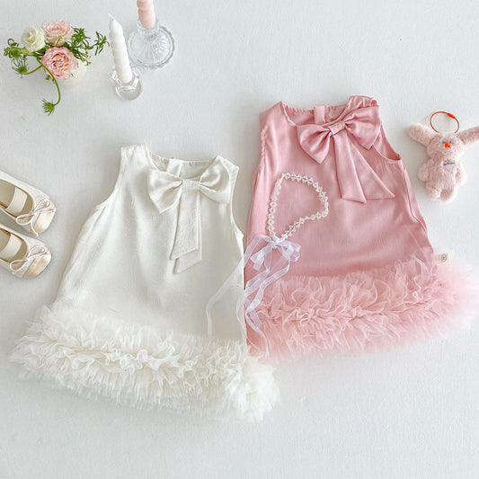 Grace Bow Girls Frill Party Dress