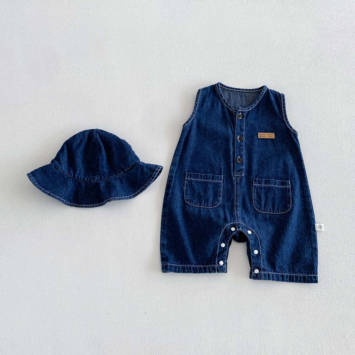 Picnic Perfect Unisex Baby Boys Girls Denim Set with Hat