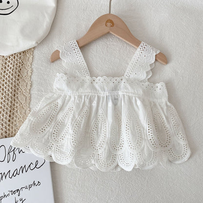 Chic Ivory Love Baby Outfit – cute top paired with skorts for active little girls, Ju Ju Jam collection.

