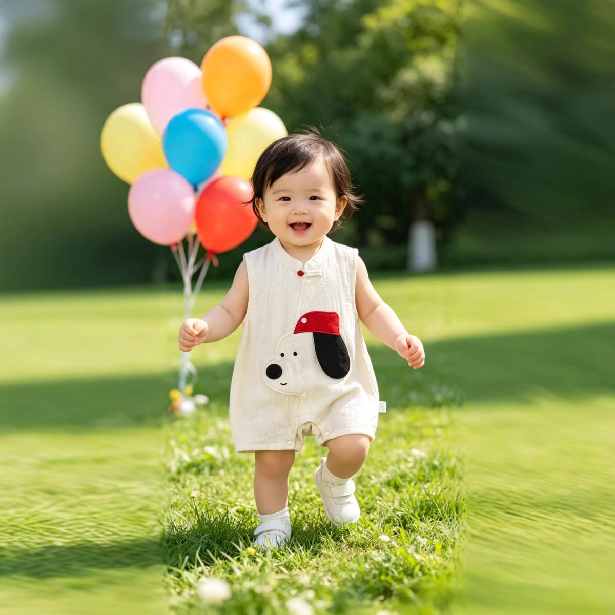 Happy Pup Baby Boys Girls Unisex Romper