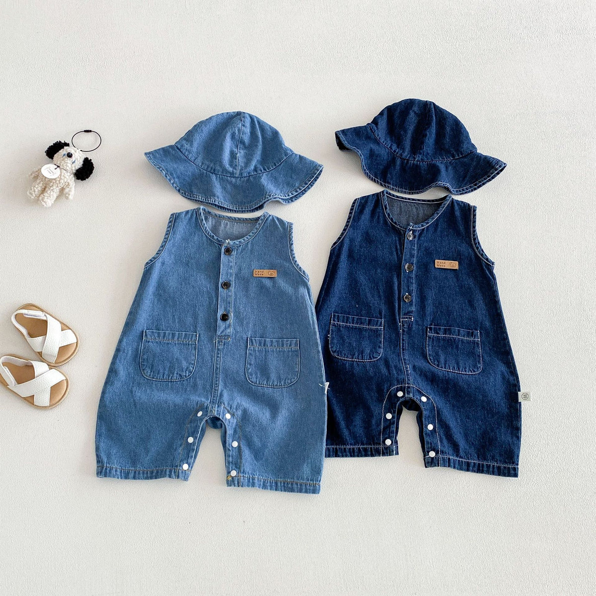 Picnic Perfect Unisex Baby Boys Girls Denim Set with Hat