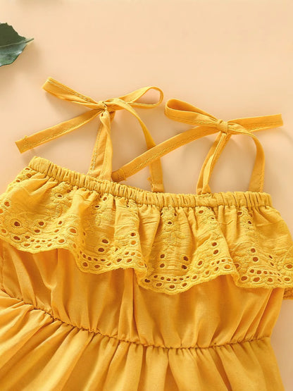 Rhea Chikankari Baby Girls Romper Dress