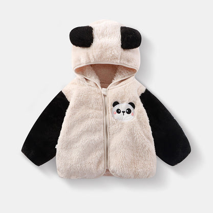 Panda Hooded Boys and Girls Fleece Jacket