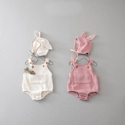 Sleeveless Romper with Rabbit Hood