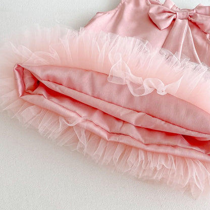 Grace Bow Girls Frill Party Dress