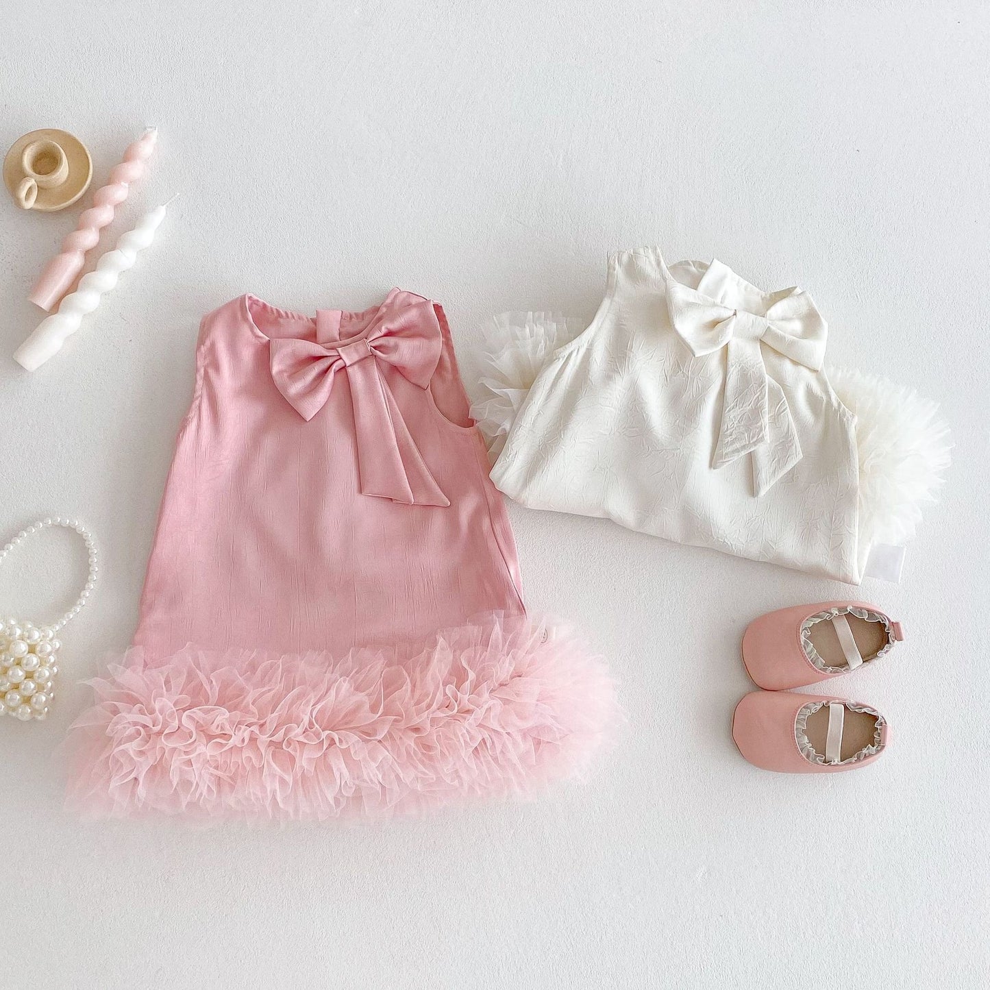 Grace Bow Girls Frill Party Dress