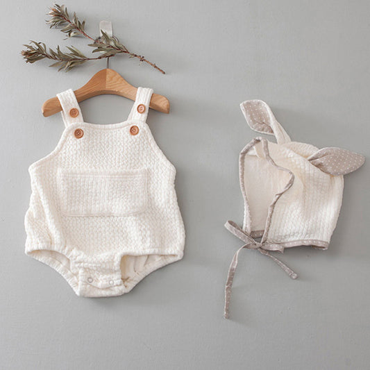 Sleeveless Romper with Rabbit Hood