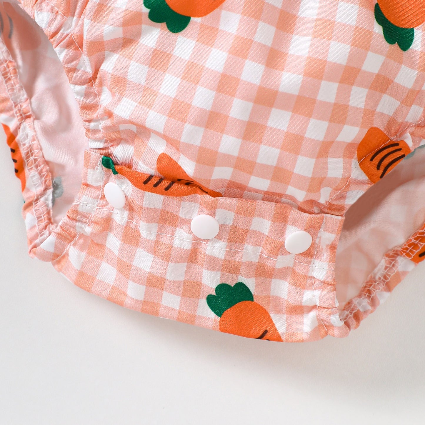 Kyra Carrot Baby Girls Fancy Romper with Headbow
