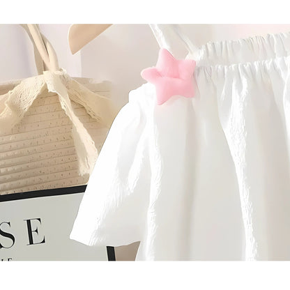 3D stars girls off-shoulder dress – Ju Ju Jam festive and stylish outfit


