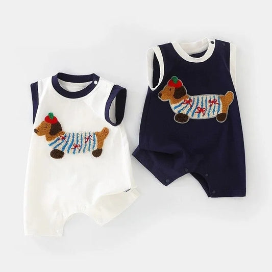 Oliver Breeze baby boys romper β soft and breathable one-piece outfit by Ju Ju Jam.