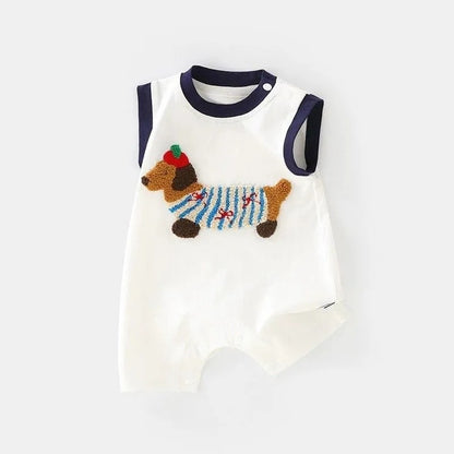 Lightweight summer romper for baby boys – Oliver Breeze collection by Ju Ju Jam.

