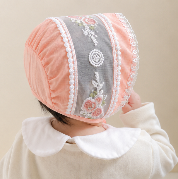 Peachy Embroidered Baby Girls Cap