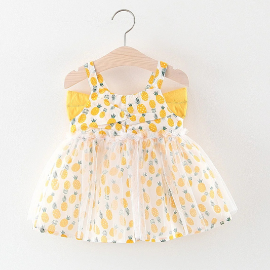 Pineapple fairy girls dress by Ju Ju Jam – tropical themed kids outfit

