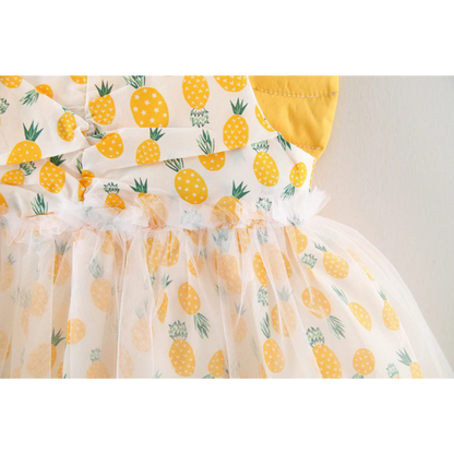 Lightweight pineapple print dress for baby girls – Ju Ju Jam brand

