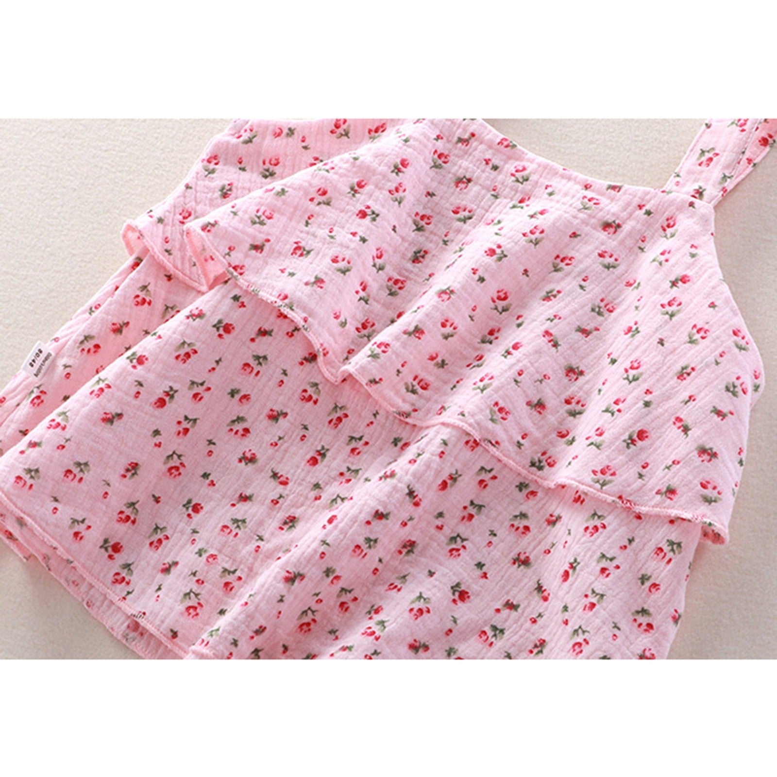 Sleeveless baby girl set – Pink Blossom floral outfit perfect for warm days by Ju Ju Jam.

