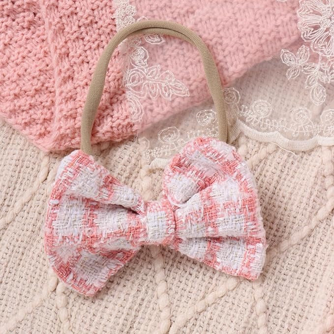 Pink checkered romper dress set for baby girls – Ju Ju Jam fashion

