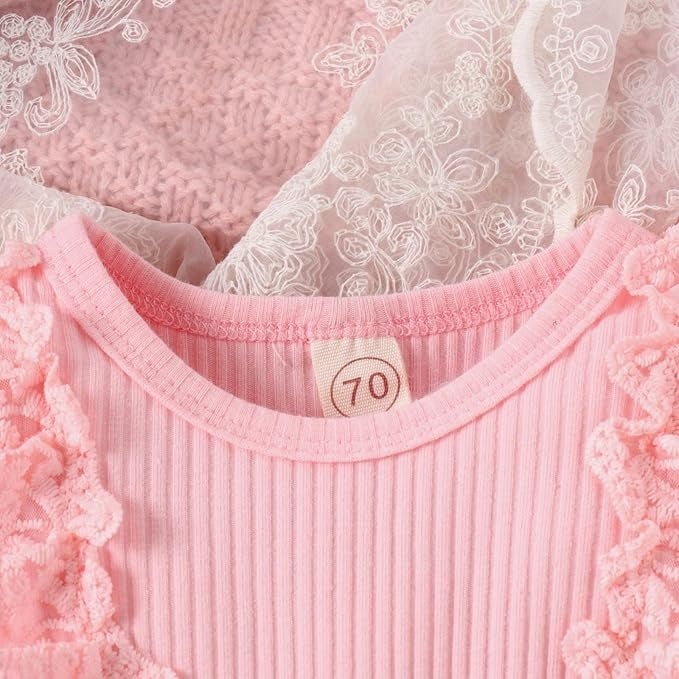 Cute baby girl in pink romper dress with bow hairband – Ju Ju Jam

