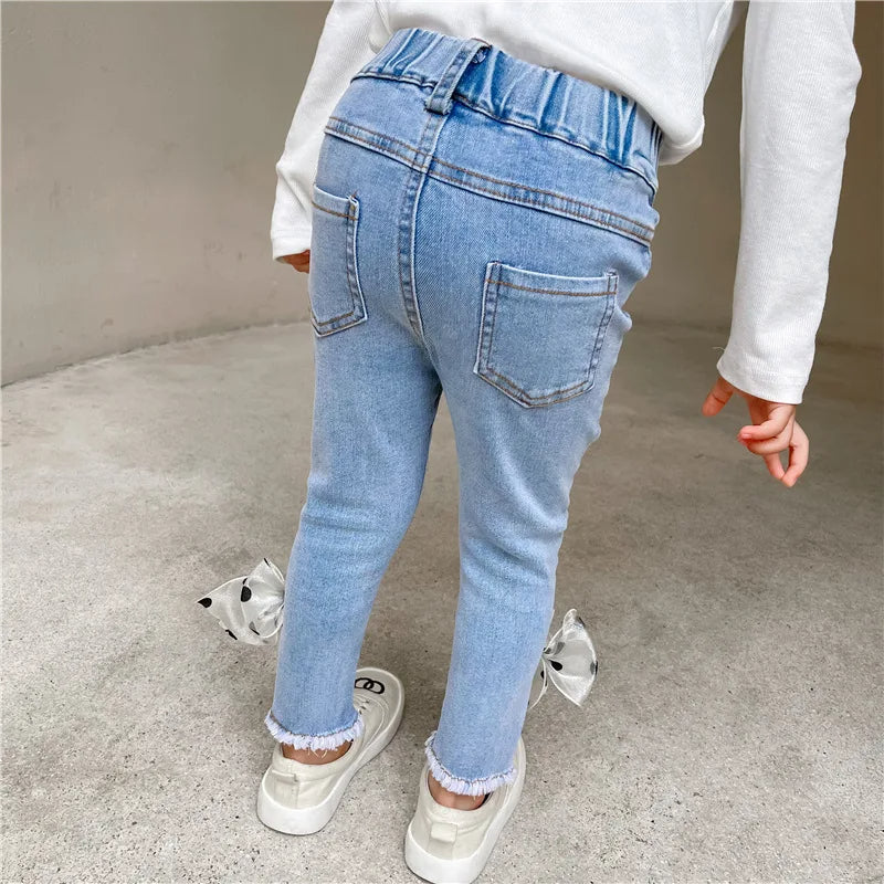 Cute and playful bow denim jeans for baby girls – Ju Ju Jam

