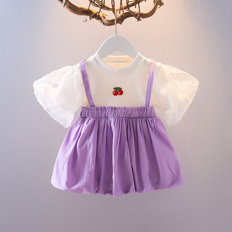 Purple Girls Balloon Dress - Fun and playful dress with a balloon-like design in vibrant purple, perfect for special occasions and playdates, available at Ju Ju Jam.