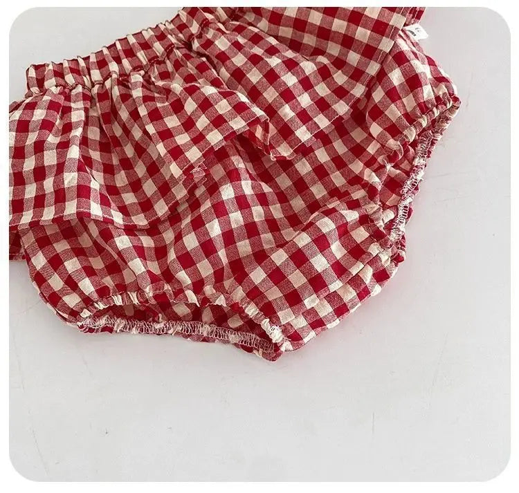 Scarlett Cherry Two Piece Baby Girls Romper Set