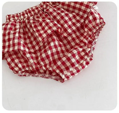 Scarlett Cherry Two Piece Baby Girls Romper Set