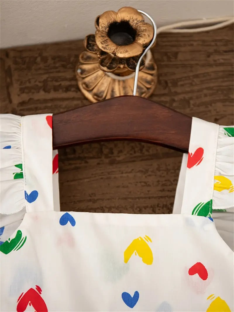 Bright and colorful rainbow heart dress for girls – Ju Ju Jam kidswear

