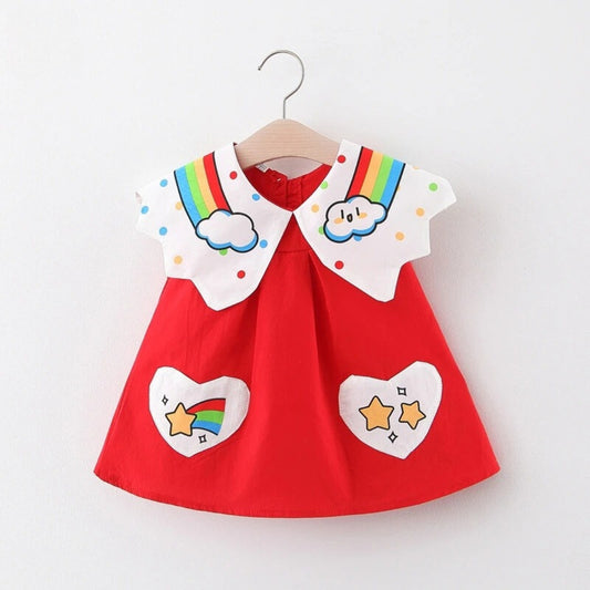 Rainbow Dreams girls dress with soft pastel shades – Ju Ju Jam

