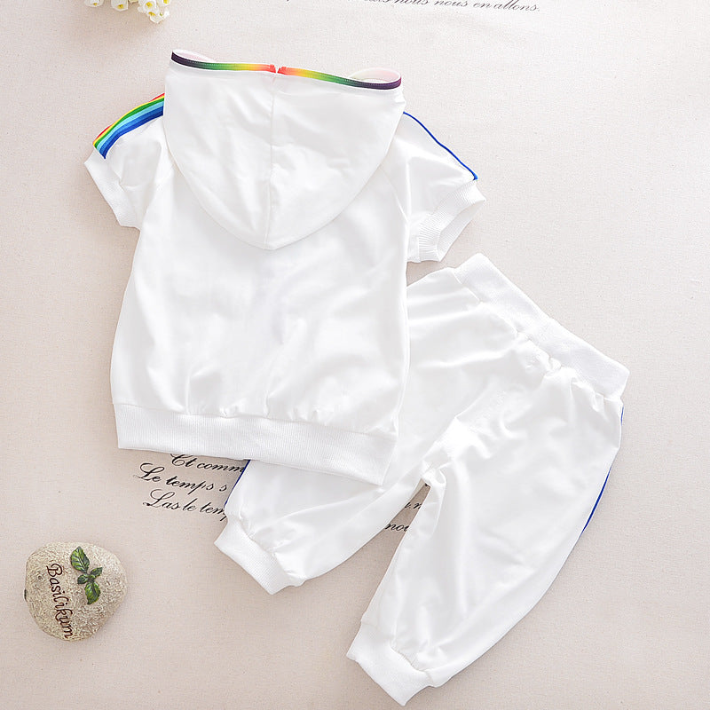 Boys Rainbow Hooded Tracksuit Set by Ju Ju Jam - Stylish and vibrant tracksuit with a hood, perfect for playtime