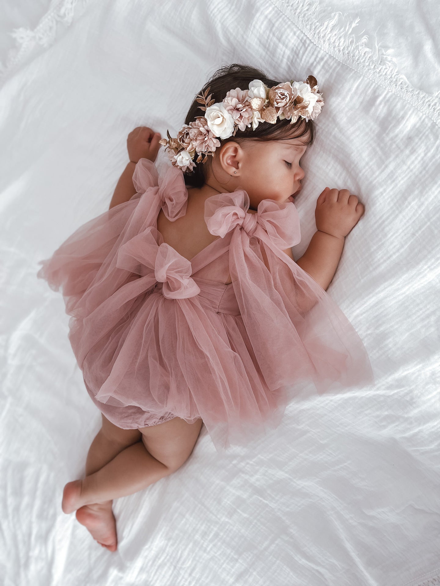 Royal Net Romper for Girls by Ju Ju Jam - Elegant romper with intricate net design for a princess-like feel.