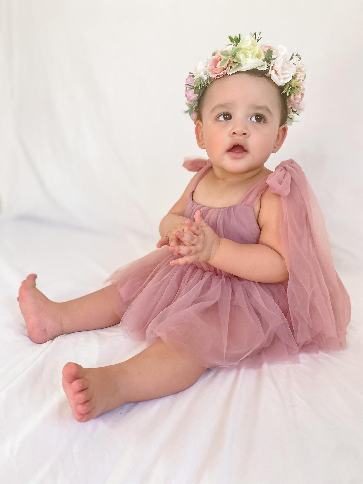 Royal Net Romper for Girls by Ju Ju Jam - Stunning romper featuring delicate net details for a sophisticated outfit.