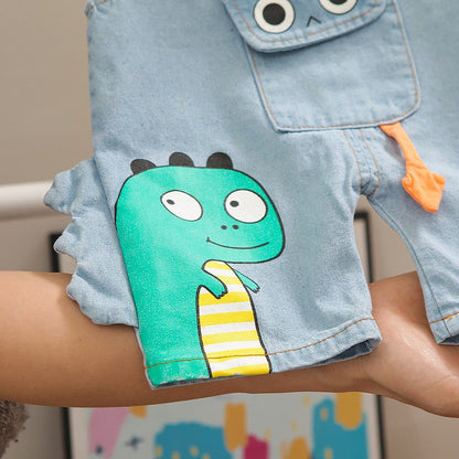 Funky Dino Boys Suspender Jumpsuit