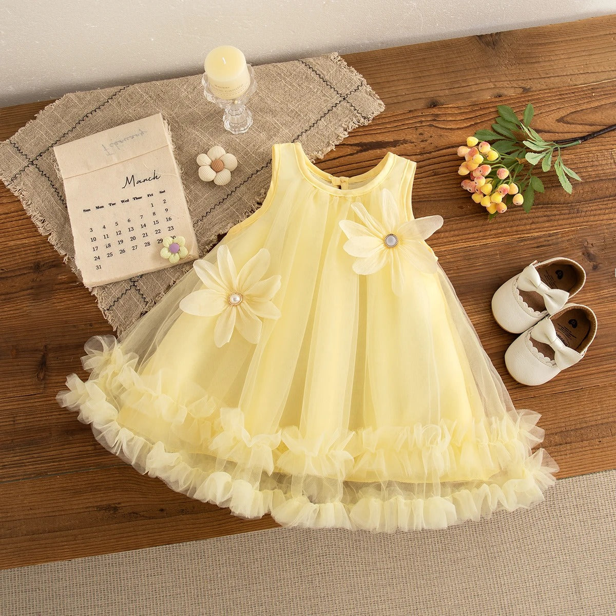 Fairytale Tulle Baby Girls Princess Dress – Adorable tulle princess dress for baby girls by Ju Ju Jam. Ideal for parties, family gatherings, and special celebrations. Soft, breathable fabric for toddlers and infants.