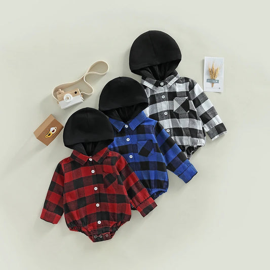 Ju Ju Jam Baby and Kids Fashion: Plaid Hooded Romper