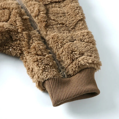 Snuggle Heart Hooded Baby Boys Girls Romper with Front Zip