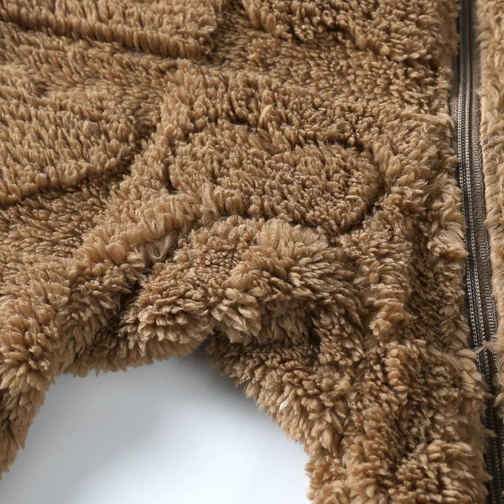 Snuggle Heart Hooded Baby Boys Girls Romper with Front Zip