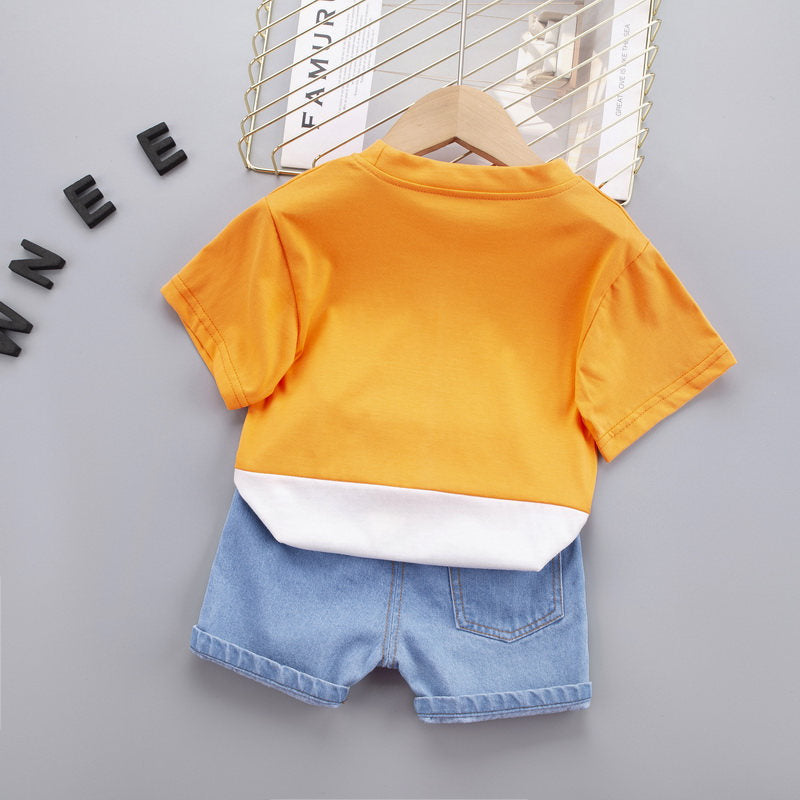 Charming Never Tired T-shirt and Denim Bottom Set for Babies and Kids from Ju Ju Jam