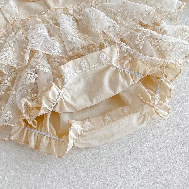 Creama Baby Girls Tulle Romper Dress with Headband